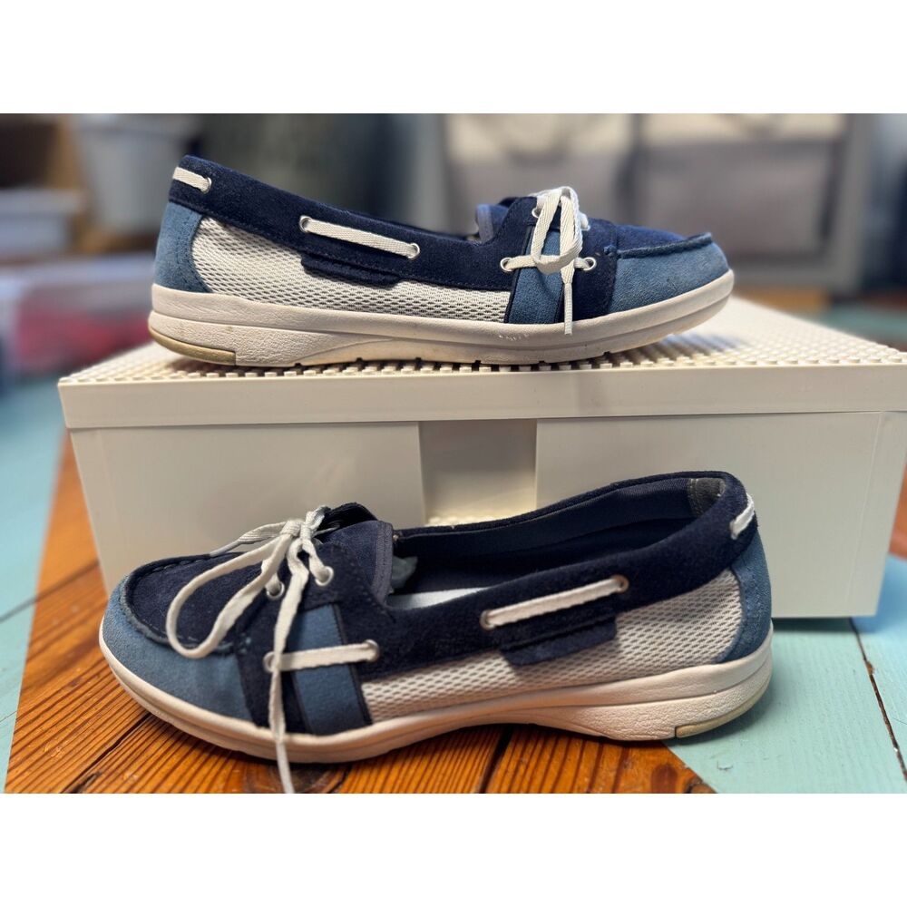 Ladies Rockport adiPRENE Comfort Boat Shoes Blue Casual Walking Shoes - Picture 8 of 11